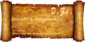 Derdák Zsigmond névjegykártya